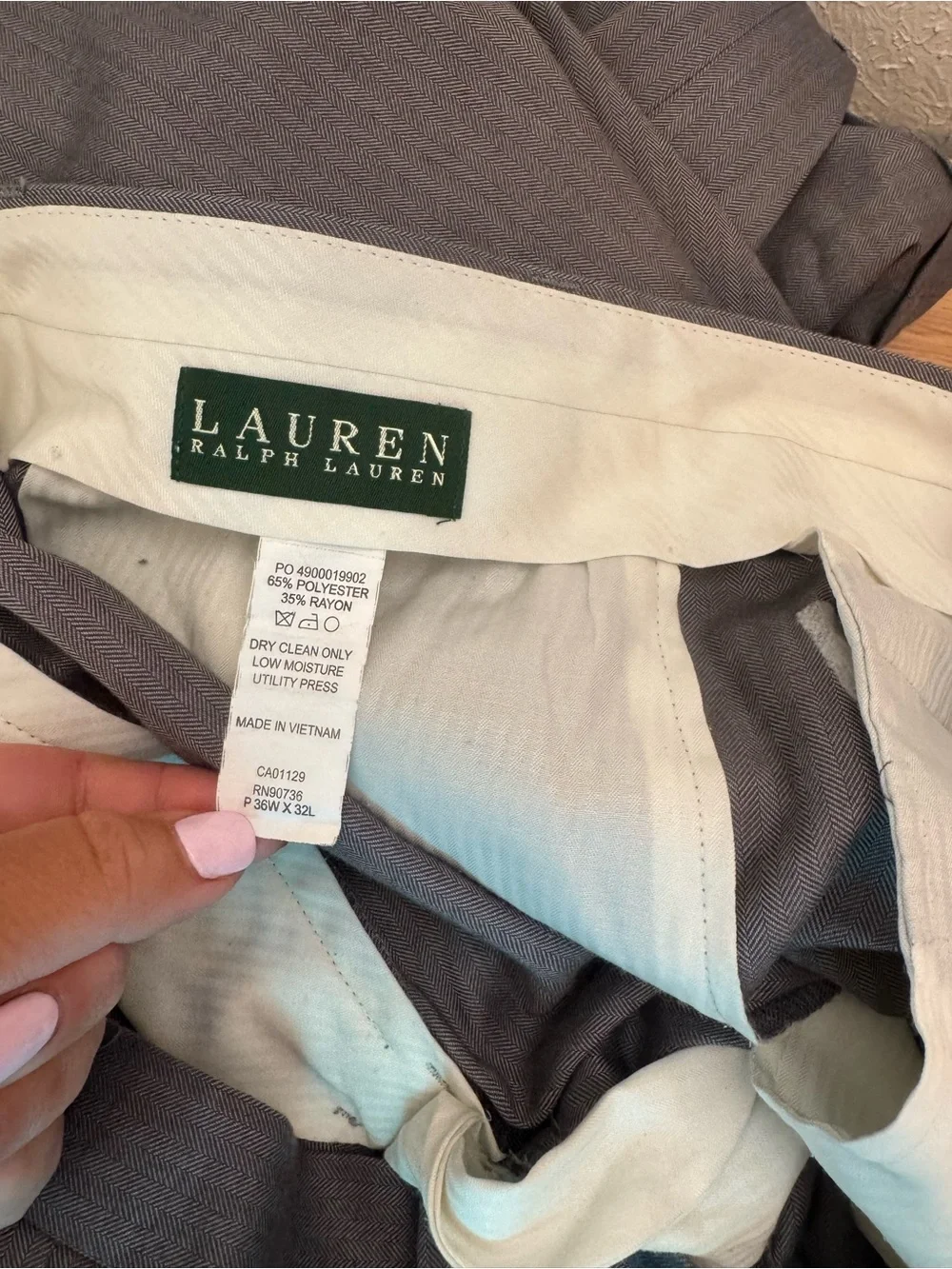 Lauren Ralph Lauren Gray Cuffed Hem Trousers